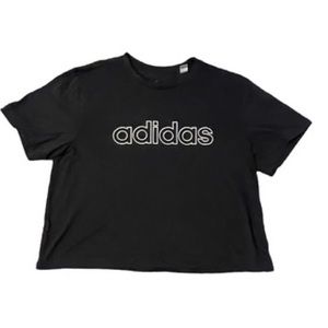 Black cropped adidas t shirt